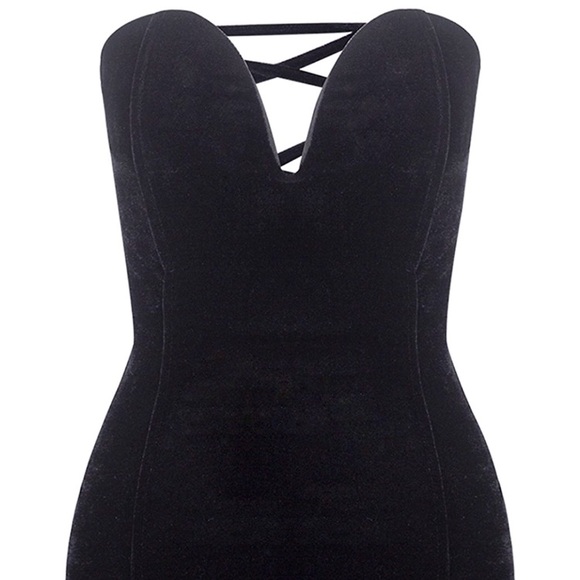 💋Kemba Black Velvet Bandeau Lace back bodysuit💋 - Picture 2 of 4